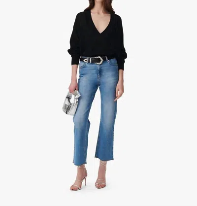 Iro Bruni Cropped Jean With Raw Edges In Blue