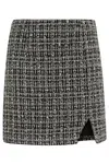 Iro Bryan Side-slit Skirt In W Dark Grey Black