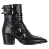 Iro Buckled Lace-up Ankle Boots In Black Leather