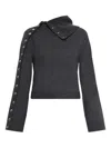 Iro Button High-neck Sweater In Gray