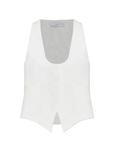 Iro Buttoned Halter-neck Vest In White