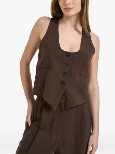 Iro Buttoned Waistcoat In Brown