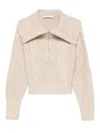 Iro Cable-knit Half-zip Jumper In Neutral