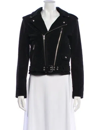 Pre-owned Iro Calf Leather Biker Jacket In Black