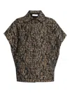 Iro Caliopa Tweed Short-sleeved Jacket In Brown