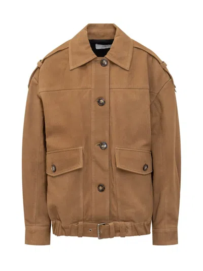 Iro Long Sleeve Jacket In Brown