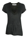 Iro V-neck Short-sleeve T-shirt In Black
