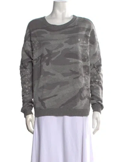 Pre-owned Iro Camouflage Print Crew Neck Sweater In Grey