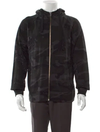 Pre-owned Iro Camouflage Print Mock Neck Hoodie In Gray