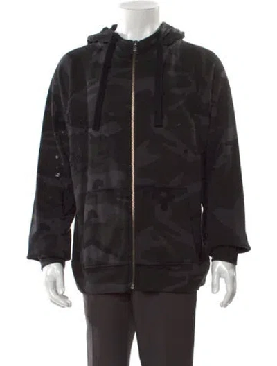 Pre-owned Iro Camouflage Print Mock Neck Hoodie In Gray