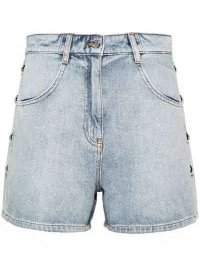 Iro Stud-embellished Denim Shorts In Blue