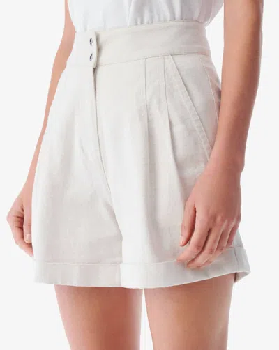 Iro Canva High-waisted Denim Shorts In White