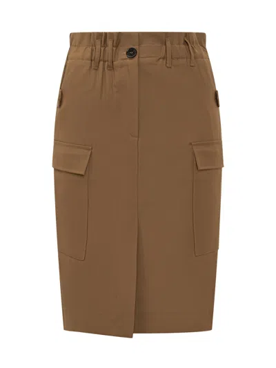 Iro Cargo Mini Skirt In Camel Natural