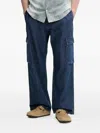 Iro Cargo-pockets Drawstring Wide-leg Jeans In Blue