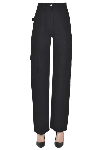 Iro Flared-leg Cargo Jeans In Black