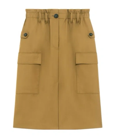 Iro Carrie Pocket Midi Skirt In Gold