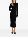 Iro Cashmere Long-sleeve Midi Dress In Black