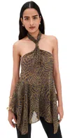 Iro Cassian Top Multico Leopared Ochre In Animal Print
