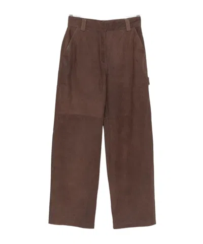 Iro Casual Trousers With Belt Loops In Brown