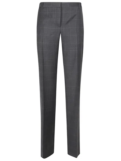 Iro Cayana Gray Checked Wool Trousers In Black