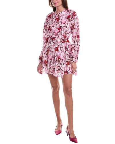 Iro Carlina Wrap-effect Ruffled Silk And Cotton-blend Mini Dress In Pink