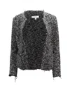 Iro Chada Knit Open-front Jacket In Grey Acrylic In Grey
