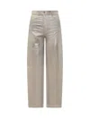 Iro Chandra Jeans In Ecru/silver Lurex