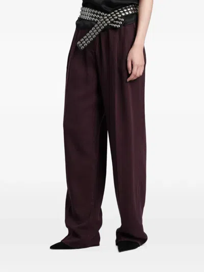 Iro Chasing Pleated Tailored Trousers In Burgundy