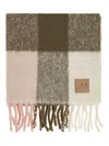 Iro Checked Fringed Scarf In Green