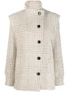 Iro Checked Virgin Wool Coat In Nude
