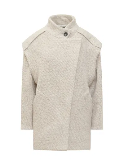 Iro Chic Wool Blend Mini Jacket In Beige/ecry