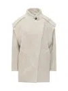Iro Chic Wool Blend Mini Jacket In Beige/ecry
