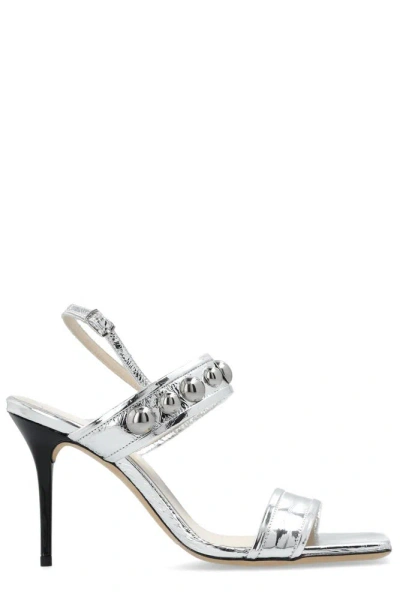 Iro Chlorite Heeled Sandals In Silver