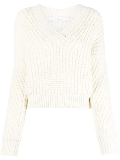Iro Chunky-knit V-neck Jumper In Weiss
