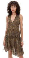 Iro Cillian Dress Multico Leopared Ochre In Animal Print