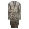 Iro Cilty Lamé Ruched Mini Dress In Gold Polyester In Gold