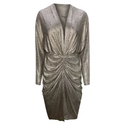 Iro Cilty Lamé Ruched Mini Dress In Gold Polyester