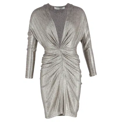Iro Cilty Ruched Mini Dress In Silver Polyester In Gray