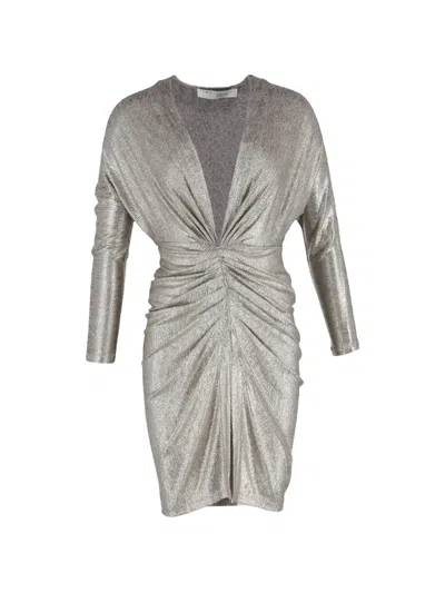 Pre-owned Iro Cilty Ruched Mini Dress In Silver