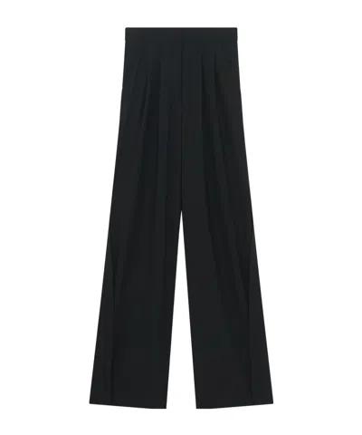 Iro Womens Bla01 Jeon Pleated Wide-leg Mid-rise Wool-blend Trousers