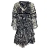 Iro Clash Chiffon Ruffle Mini Dress In Black Viscose In Black