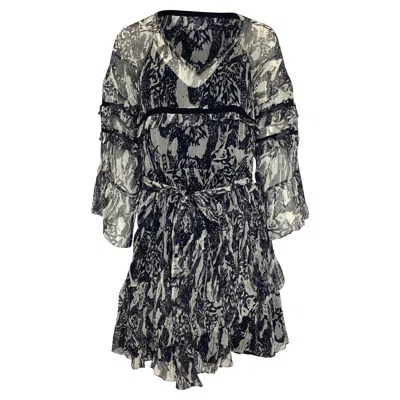Iro Clash Chiffon Ruffle Mini Dress In Black Viscose
