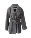 Iro Coat With Shawl Collar In Grey Acrylic In Gray
