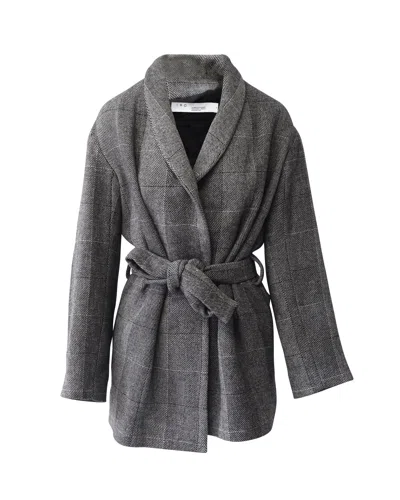 Iro Coat With Shawl Collar In Grey Acrylic In Gray
