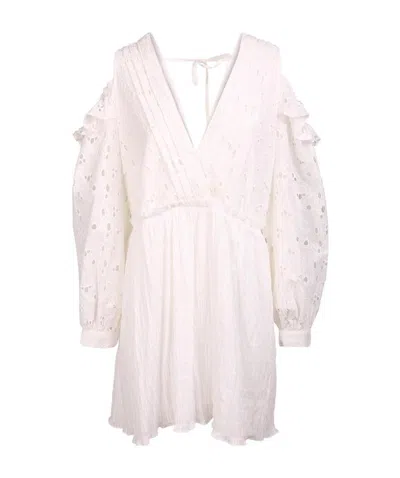 Iro Cold-shoulder Cut-out Floral Dress In Pink