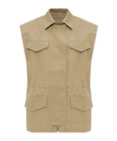 Iro Collared Casual Jacket In Brown