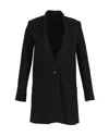 Iro Collarless Single-breasted Coat In Black Wool In Black