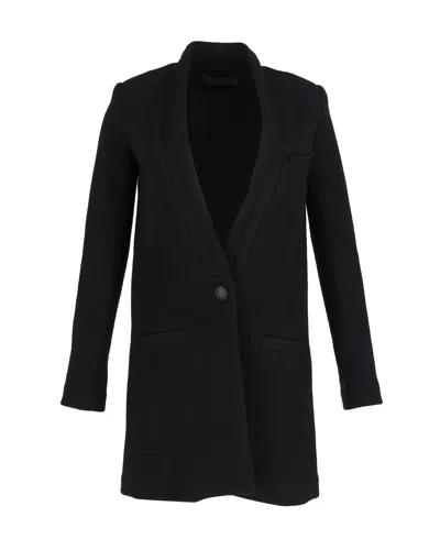 Iro Collarless Single-breasted Coat In Black Wool