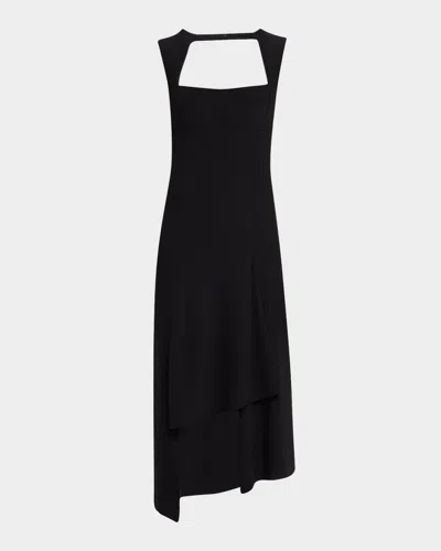 Iro Collas Sleeveless High-low Midi Dress In Black