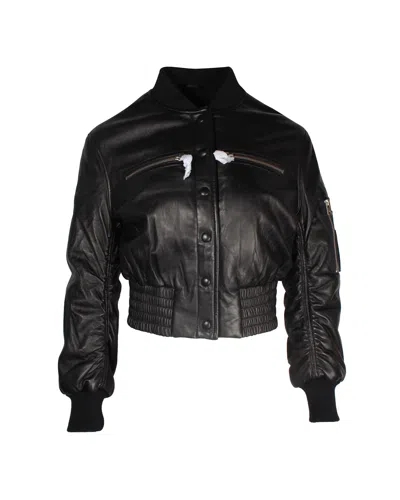 Iro Colombe Bomber Jacket In Black Leather